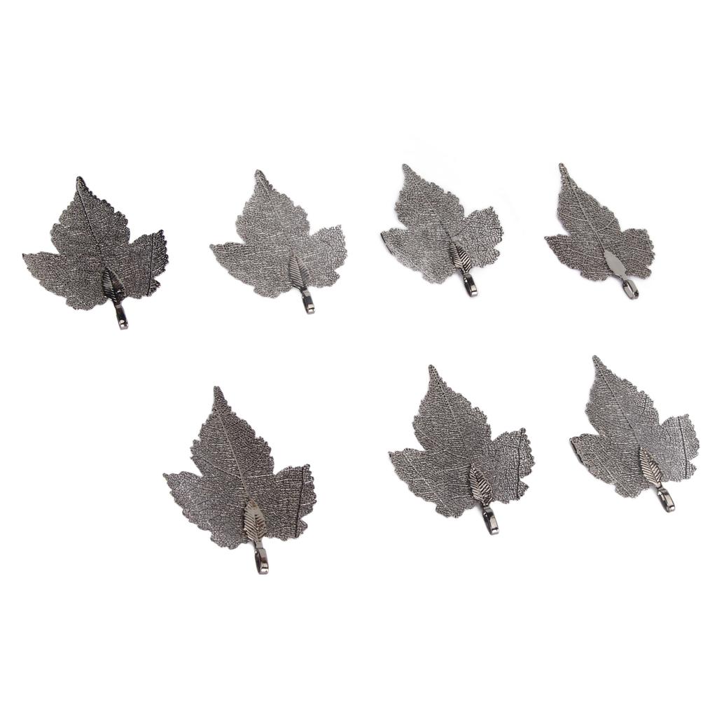 7pcs Leaf Pendant Healthy Zinc Alloy Durable DIY Ingenious Craft Leaves Pendant for Party Black