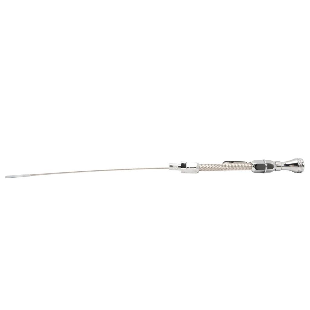 Engine Oil Dipstick, Driver Side Metal Dipstick Tube Fit for SBC Chevy 283 305 307 327 350 383 400 1955-1979 Silver