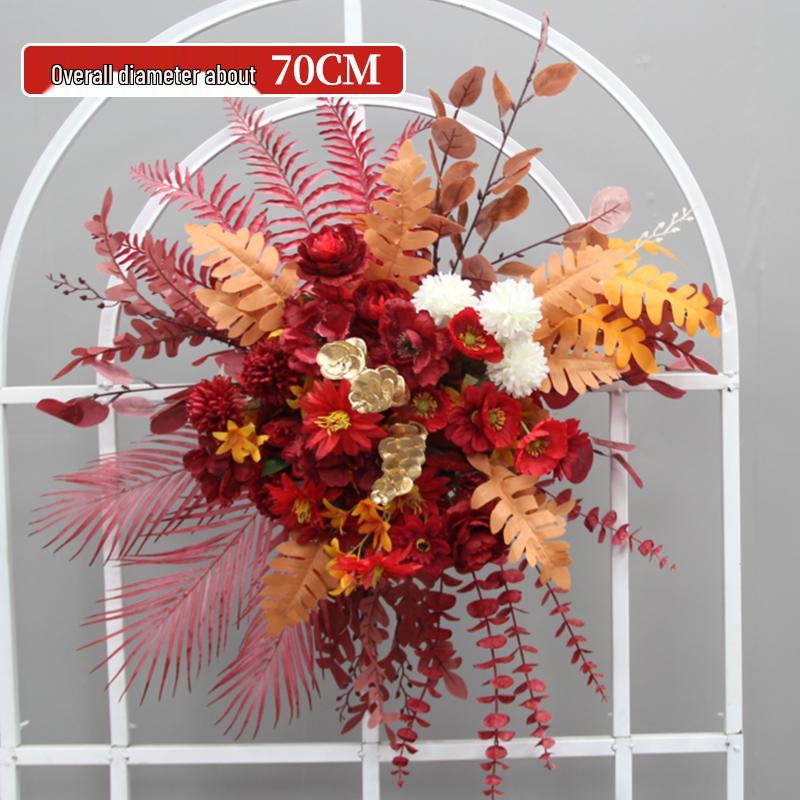 Wedding Aisle Floral Arrangement: Artificial Flower Basket & Row Decoration