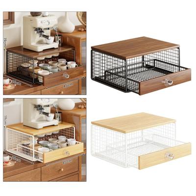 Ящик для хранения кофейных капсул Подставка для капсул эспрессо Выдвижной Компактный Настольный органайзер для столешницы для кухонной техники Домашний офис