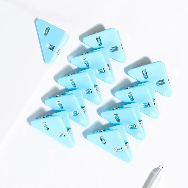 10/20pcs Triangle Corner Clips Set Transparent Colorful Page Holder Paper Clip File Index Clamp Office School Desk Organizer