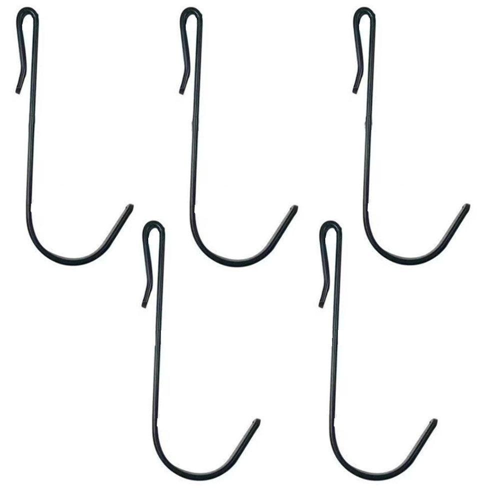 5pcs 6*2cm Sn ap-On Hooks Stainless Steel Small Hook Shelf Flat Card Hook Living Room