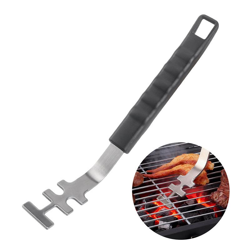 Lihe Stainless Steel Grill Grate Lifter, Anti-scald BBQ Tool For Lifting And Prying Hot Grill Grates