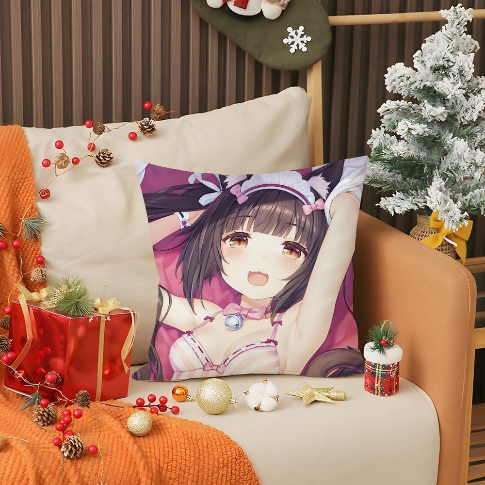 Chocola Nekopara Аниме Наволочка Двусторонняя Удобная Наволочка Подходит для Автомобиля Дивана Спальни и Других Сцен