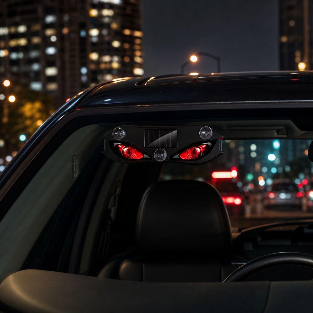 Flashing Car Demon Eye Light Solar Powered Car Window Light LED Signal Lamp Vehicle Accessories