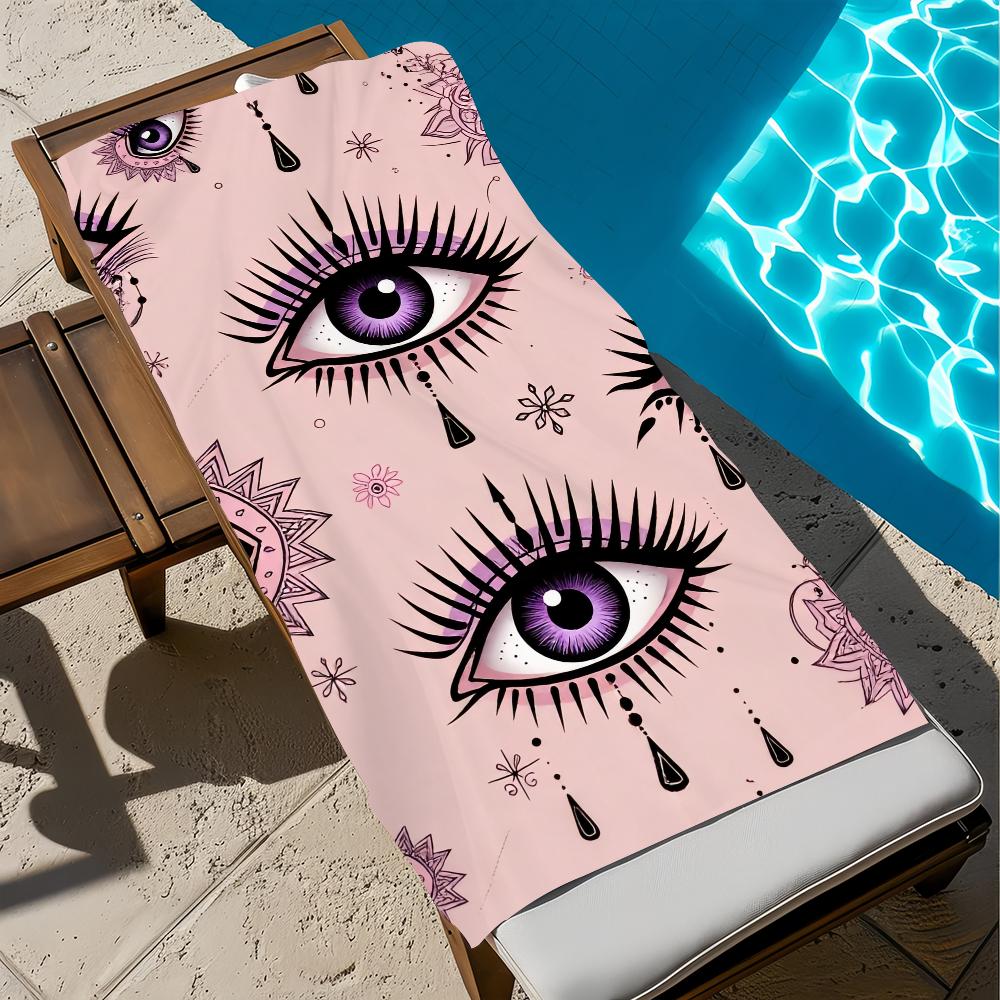 E-Evil ART Полотенце Пляжное Быстросохнущее Мягкое E-Eye Полотенца для Бассейна Подарок для Путешествий Тренажерного Зала Душа Кемпинга спорта