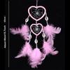 Pink Feather Dreamcatcher Love Wall Hanging Room Decor Handmade Aesthetic Retro Dream Catcher Wind Chime Ornament