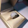 Platinum Zircon Ring Full Diamond Super Flash Women's Gem Ring Accessories