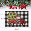 New Christmas Placemats Red Green Plaid Placemats Reversible Heat-Resistant Santa Claus Place mat for Xmas Home Decoration Gifts