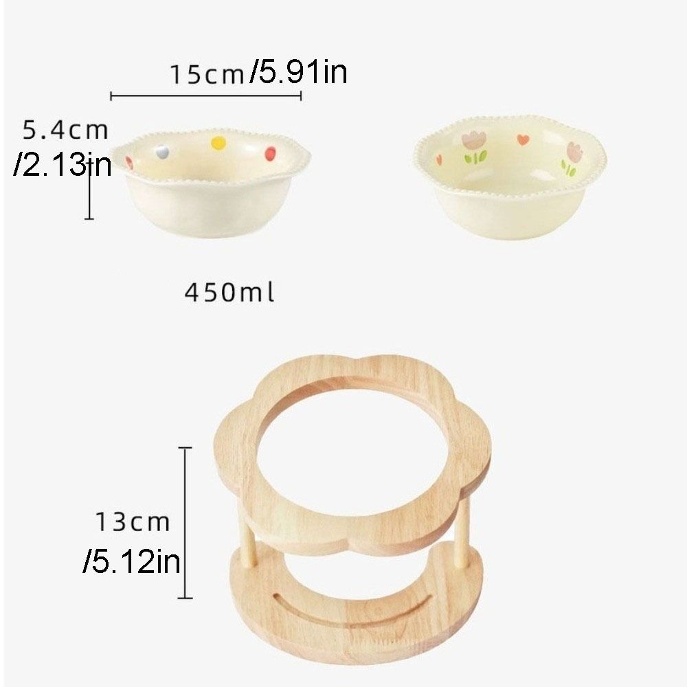 Neck Protection Ceramic Cat Bowl 15 Degree Inclined Dog Food Bowl  Dog Accessories