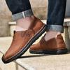 Обувь ручной работы из коровьей кожи в стиле ретро, ​​мужские лоферы, модная повседневная обувь, мужские мокасины на плоской подошве, мужская обувь из кожи