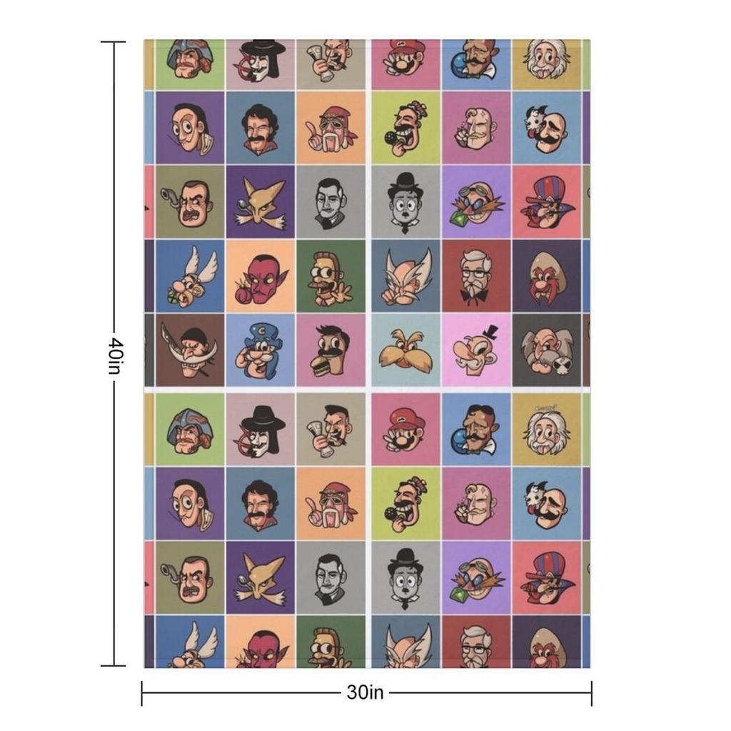 Movember Famous Mustaches Throw Blanket anime Sleeping Bag Bed Fashionable Cute Plaid Blankets
