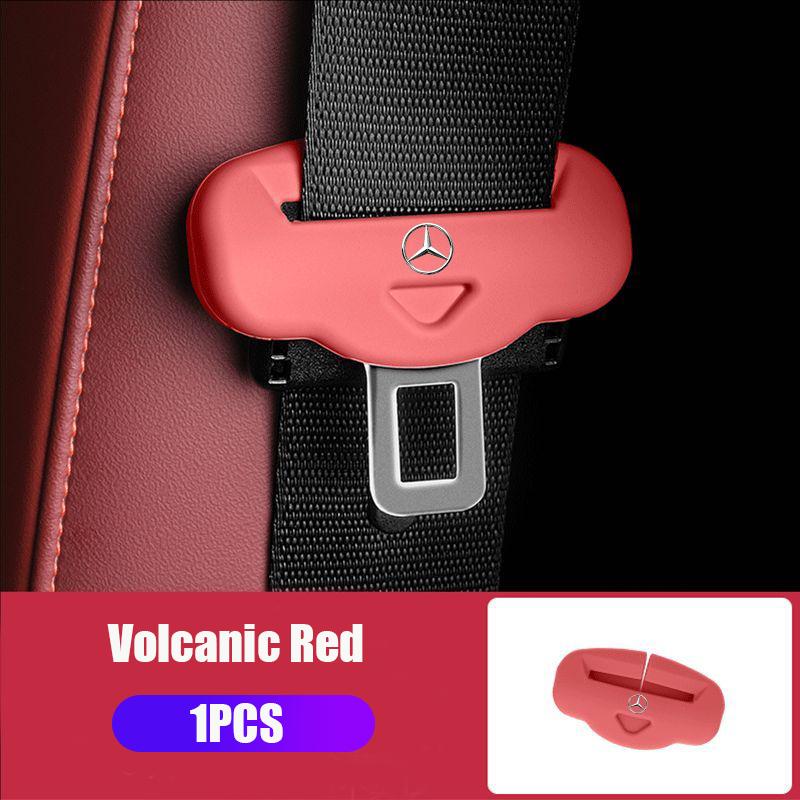 TVE4 2pcs Silicone Car Seat Belt Buckle Protective Cover Decorative Accessories For Mercedes Benz AMG W203 W206 W220 W205 W211 W212