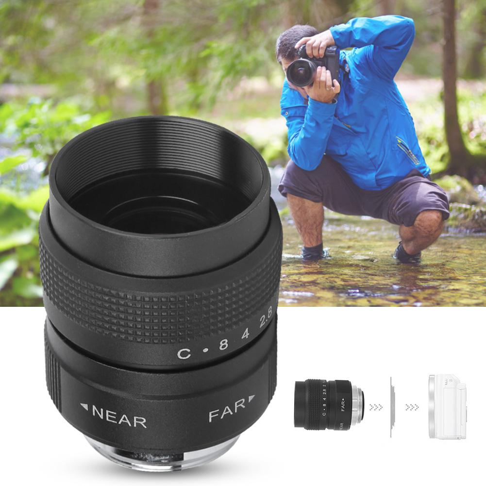 Оптическое стекло 25мм f1.4 MC Многослойное пленочное покрытие Ручная диафрагма Объектив камеры видеонаблюдения для беззеркальных камерЧерный