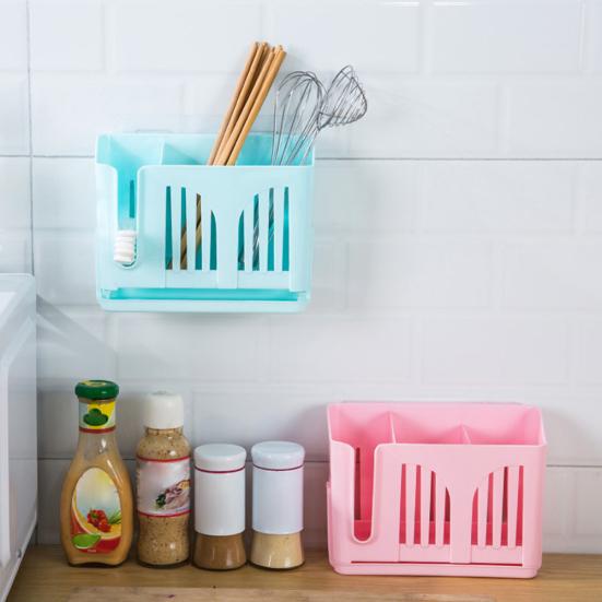 Home Chopsticks Storage Rack Cage Wall-mounted Drain Spoon Fork Knife Holder