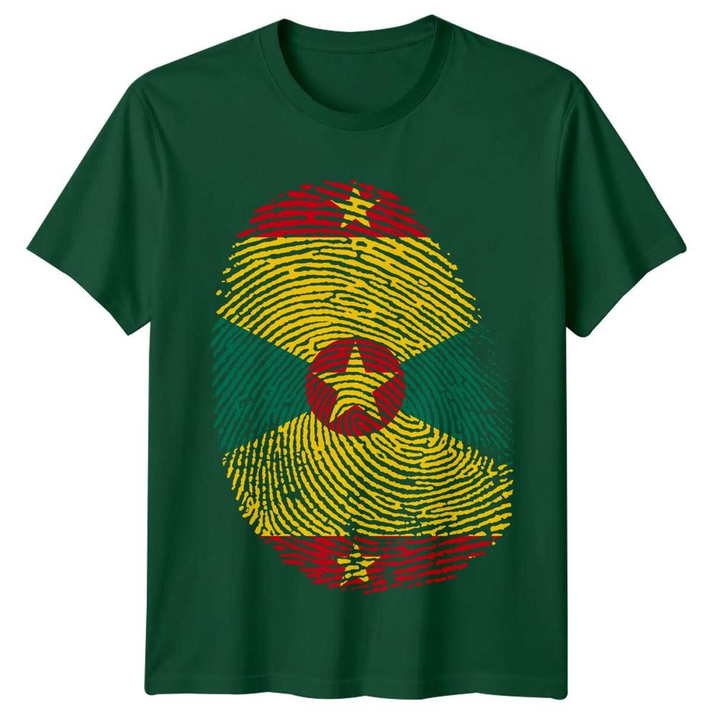Grenada Flag Fingerprint Travel Unisexs TShirt Island Pride Tee
