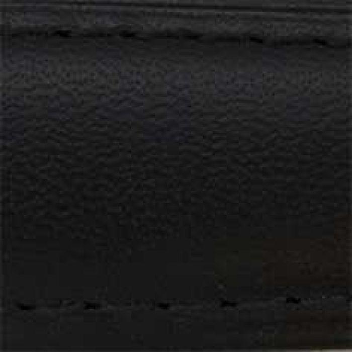 Bracelet montre classique mat en cuir lisse, noir 19mm
