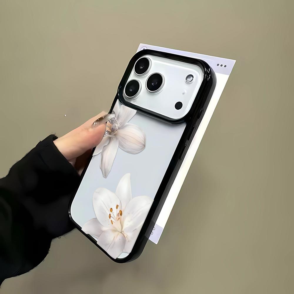 Чехол для телефона "Три белых цветка" для iPhone 17 Air 16 14 15 Pro Plus 13 12 11 Pro Max 16e Ударопрочный силиконовый чехол для телефона Fundas