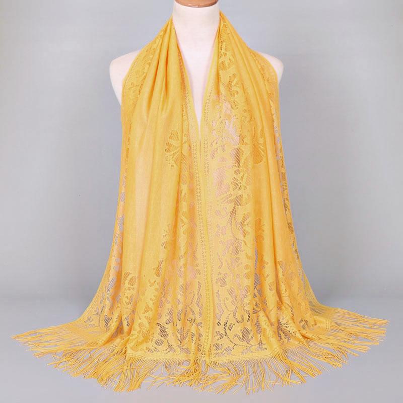 Elegant Lace Scarf for Women Tassel Trimmed Summer Sunscreen Shawl Lightweight Party Wedding Poncho Boho Chic Beach Cover Up