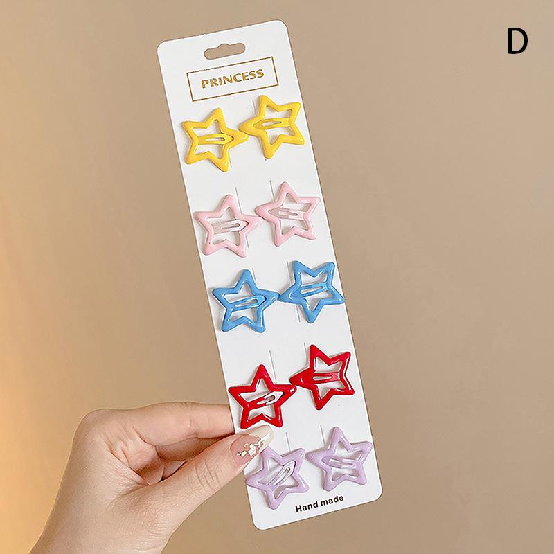 3/10 шт. Y2K шпильки-невидимки для девочек, цветные звездочки, металлические заколки-кнопки, детские корейские шпильки Bb, головные уборы, аксессуары для волос