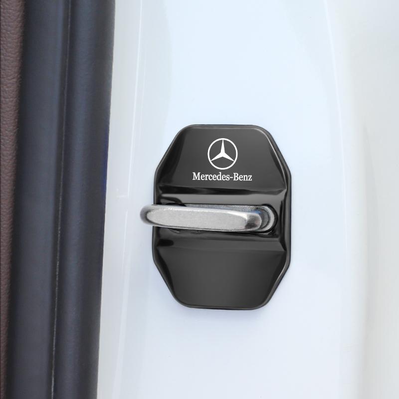 GLC GLB 4Pcs 3D Car Door Lock Cover Accessories For Mercedes Benz AMG W206 W204 W205 W212 W213 W221 W222 W223 W251 W464 W240 W2