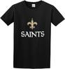 Нью-Орлеан Американский Футбол Saints Легкая Мужская Хлопковая Смесь Рубашка Футболка Черная