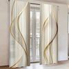 2 шт. - Золотистые шторы с принтом S-образных линий, шторы с кулиской, украшение для дома, украшение комнаты