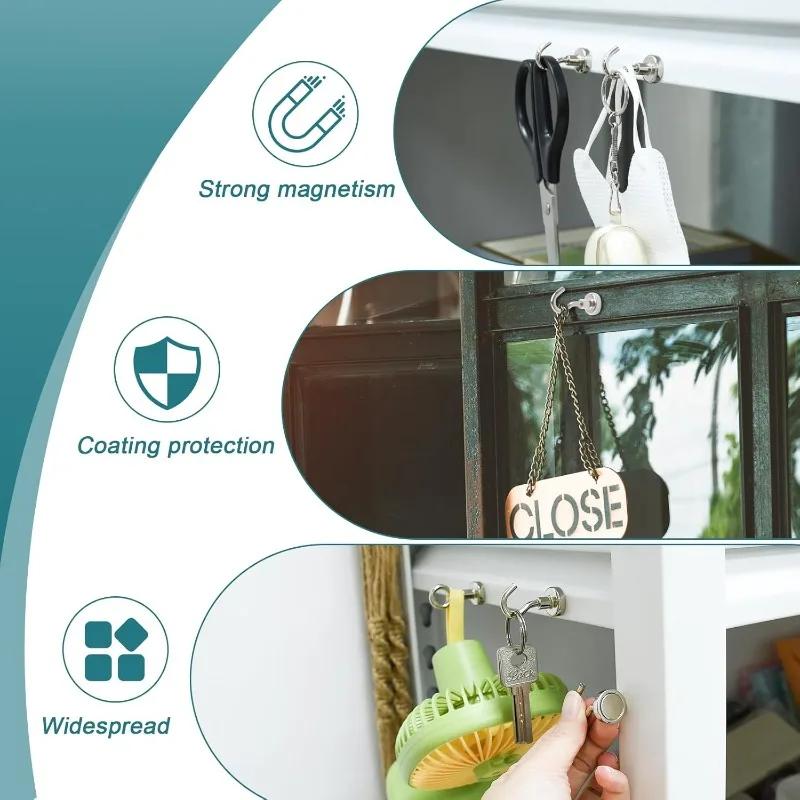 ZEXEF Multi Purpose Metal Strong Magnetic Storage Hooks for Door Kitchens Refrigerators and Garage Walls Storage Hooks