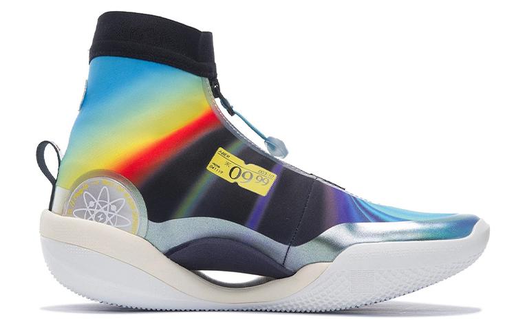 Li Ning WOW 9 Баскетбольные кроссовки Мужские Высокие Дельфиний Синий/Черный/Огненно-Красный ABER003-10