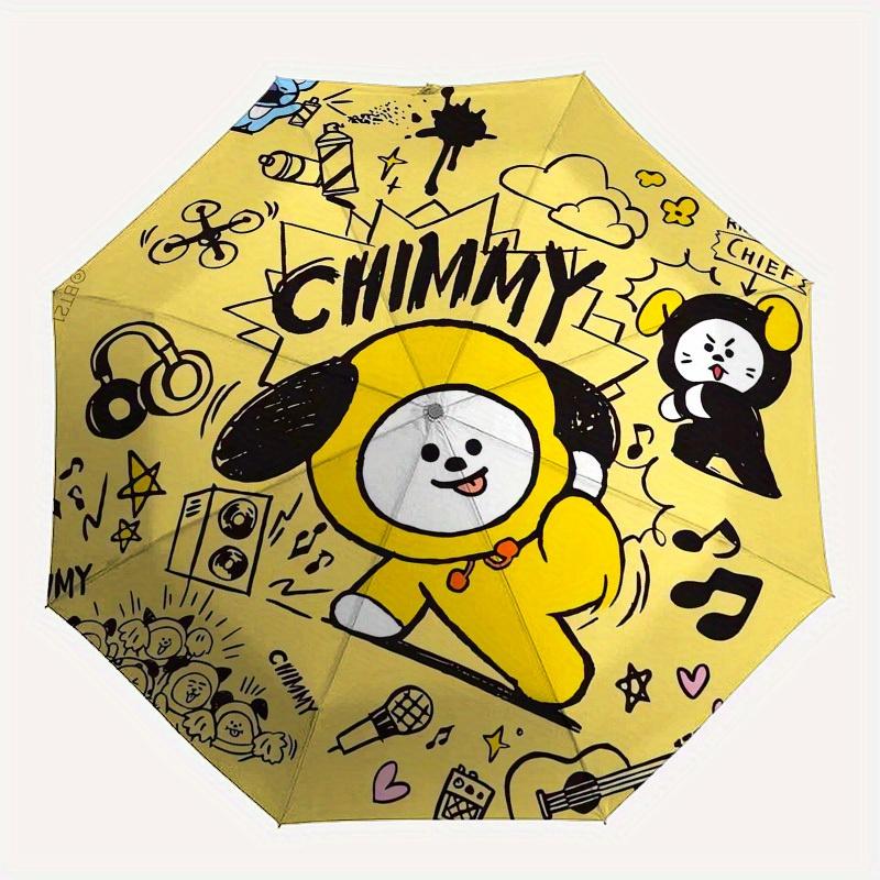 1 шт. Зонт BT21 Chimmy с изображением персонажа, пластиковая ручка, подходит для всех сезонов, для дома, путешествий, улицы M1247