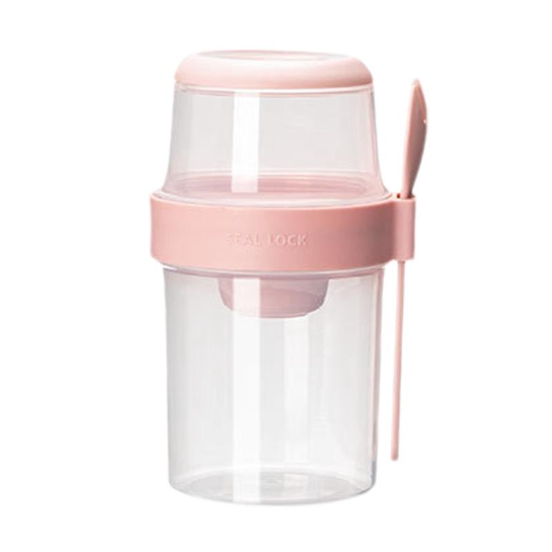 1 шт., чашка для завтрака, фруктов, овсянки, йогурта, салата с крышкой и ложкой, двухслойная коробка для хранения еды, коробка для бенто, коническая чаша для фитнеса с пониженным содержанием жира