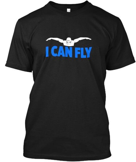 I Can Fly Swimming Butterfly Swimmer Cool Sports - T-Shirt Made in USA S to 5XL