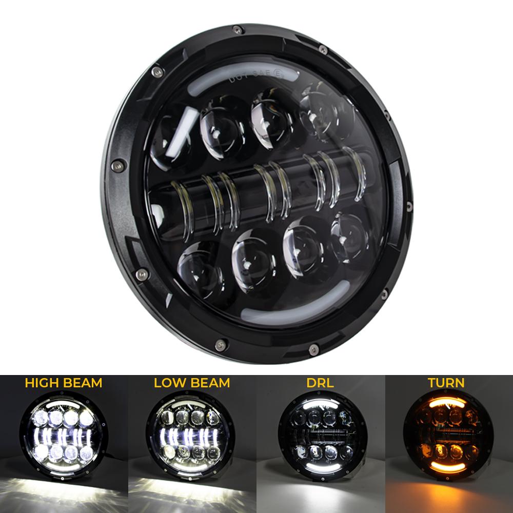 7-дюймовая светодиодная фара для мотоцикла Yamaha Harley Road King Jeep Wrangler Jk Led Headlight Cafe Racer Аксессуары для мотоциклов
