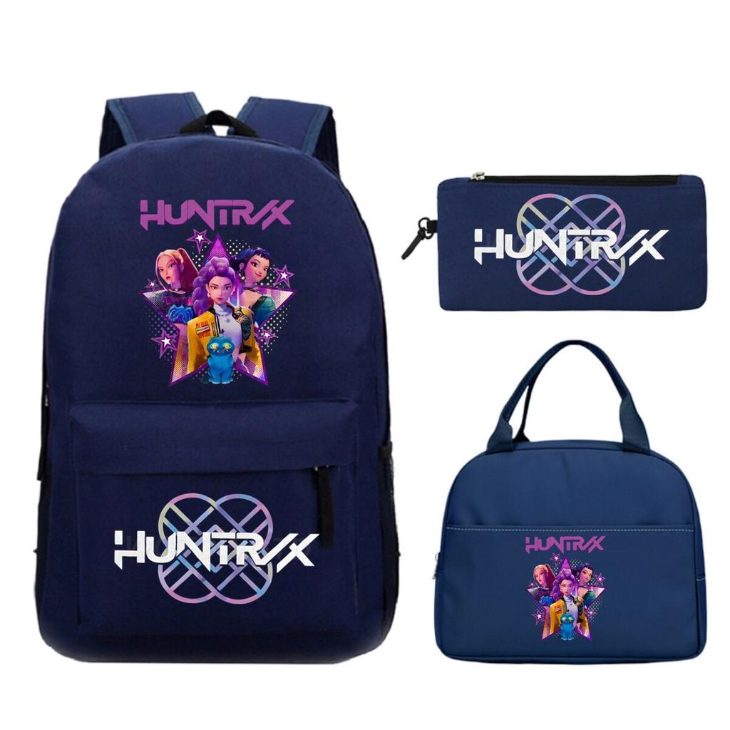 Kpop Demonunters Peripheral Children'S Backpack Elementary And Secondary School Bag Three-Piece Set