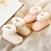 Children's Snow Boots Infant Toddler Shoes Small Fragrant Wind Princess Shoes Girls Cotton Boots Velvet Warm Baby Shoes Winter