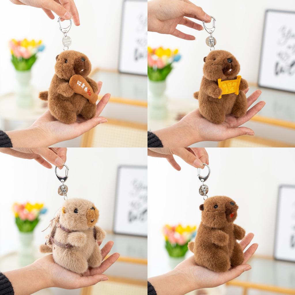 Groundhog Soft Plush Keyring With Interactive Sound For Kids And Collectors