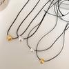 Гладкое трехмерное ожерелье в форме сердца с вощеной веревкой, цепочка в форме сердца на ключицу, многослойное и атмосферное парное ожерелье