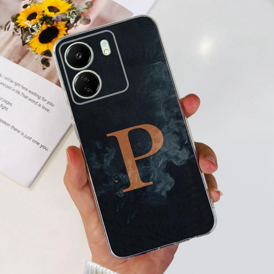 Чехол для Xiaomi Redmi 13C Redmi 13C 2023 Модный с инициалом Мягкий силикон ТПУ Чехол для телефона Для Redmi13C 13 C 4G