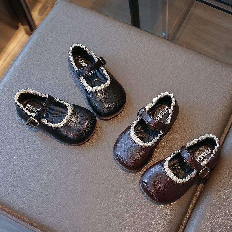 Кожаная обувь для девочек 2025 новая весенне-осенняя детская обувь детская ароматная принцесса корейская версия женское сокровище мягкая подошва одинарная обувь