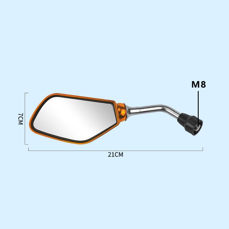 Motorcycle Mirrors, Universal M8 Motorcycle Rear View Side Mirrors With Adjustable Viewing Angle, Handlebar Mounting, Fits For Bike, Scooter, ATV, UTV