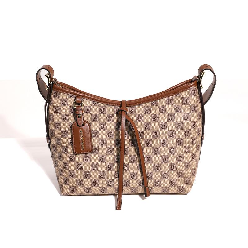 Новая женская сумка модная вместительная сумка-тоут в клетку высококачественная текстура универсальная дорожная наплечная сумка