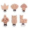 5pcs Wooden Fox Sika Deer Crown Pacifier Clip Nursing Accessories Beech DIY Bracelet Jewelry Making Handmade Accessories