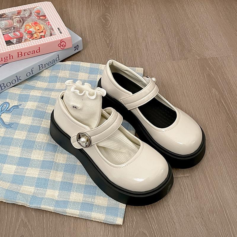 Модные знакомства ретро британский стиль маленькие кожаные туфли женские 2025 новая весенняя юбка универсальные туфли Мэри Джейн с неглубоким горлом