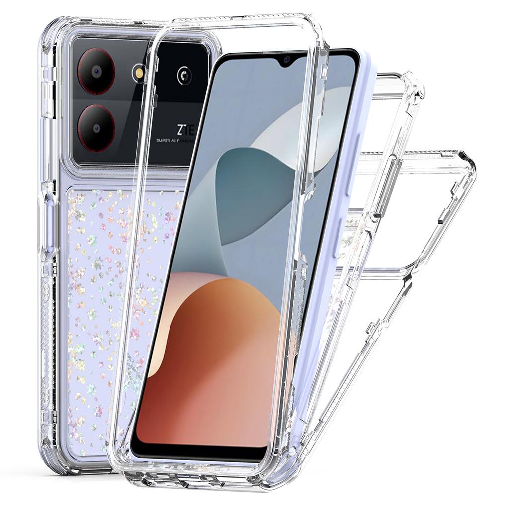 For ZTE Blade A34/A54 Case Clear Acrylic TPU Hybrid Phone Cover with Laser-printed Film