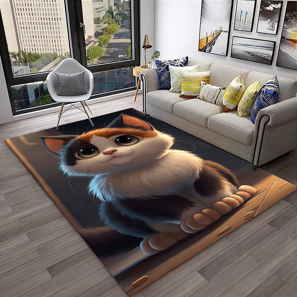 Милый трехцветный кот, кот Гарфилд, персидский кот, ковер-ковер мультяшный рэгдолл для дома, гостиной, спальни, дивана, придверный коврик, декор, детский, нескользящий