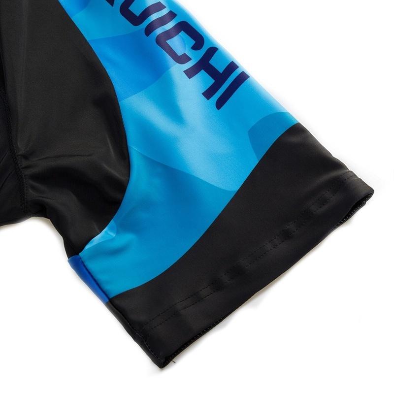 Quick Dry Short Sleeve Cycling Jersey White Bib Pants Bicycle Clothing Set Sport Jerseys Blue Camouflage Men Cycling Clothes Suits