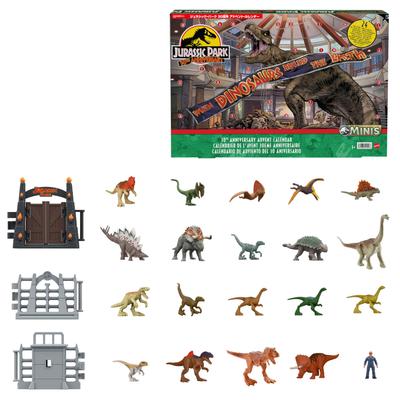 Mattel ЮРСКИЙ МИР Адвент-календарь к 30-летию Парка Юрского периода минифигурки и детали возрастом 10 лет и HTK45 [30 в комплекте] [3 вверху]