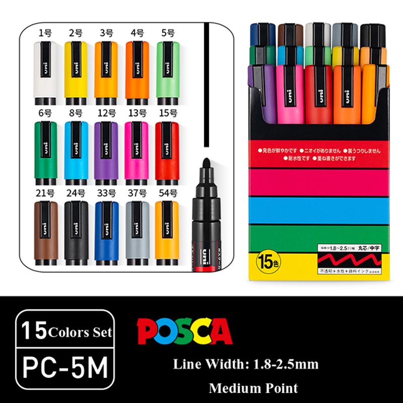 Япония Uni Набор Маркеров POSCA На Водной Основе Акриловая Краска Ручка Раскрашивание Камней PC-1M PC-3M PC-5M PC-8K PC-17K Полный Диапазон Цветов Рисование