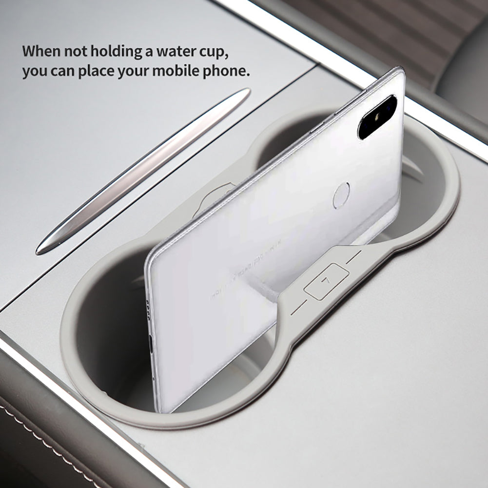 Подстаканник для салона автомобиля, аксессуары, центральная консоль, нескользящий силиконовый держатель для стакана с водой, держатель для телефона для Tesla Model 3 Y 2025