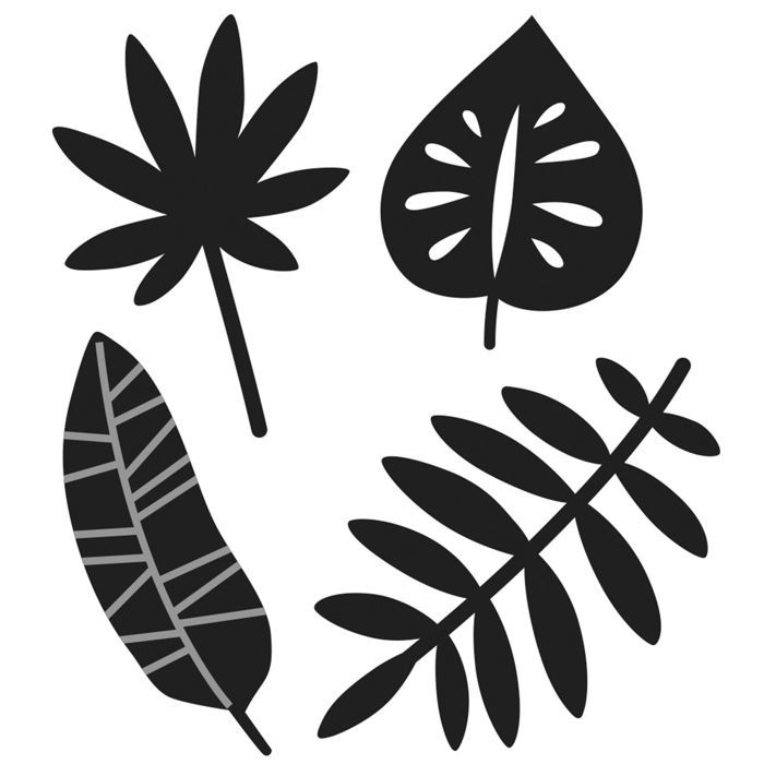 4 Mini Tropical Leaves Cutting Dies
